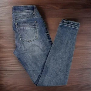 Jeans Democracy para mujer talla 2 azul tecnología Ab denim recto dobladillo deshilachado 27X28 - Imagen 1 de 10