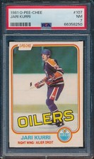 1981 O-PEE-CHEE HOCKEY #107 JARI KURRI RC PSA 7 NM OPC ROOKIE