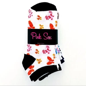 Womens No Show Socks Floral Flowers Ladybug Butterfly Fun Novelty Gift 6 Pairs - Picture 1 of 10