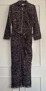 River Island Girls Brown Leopard Print Textured Jumpsuit Size 11yrs - Picture 1 of 7