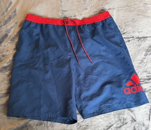 Adidas Mens XXL Blue Red Swim Trunks Board Short Mesh With Liner Drawstring - Picture 1 of 5