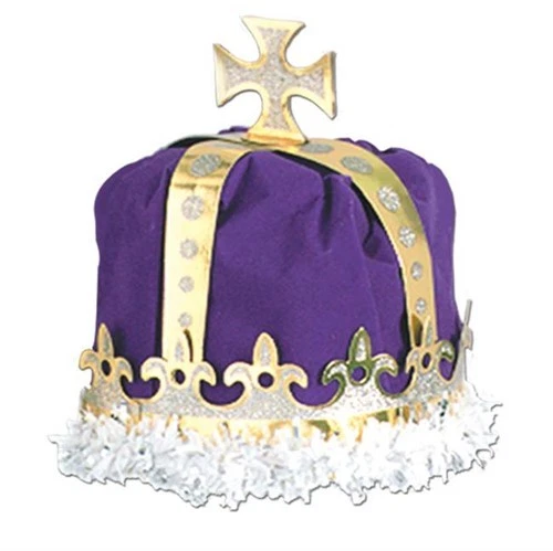 Corona del Rey Real Púrpura Tamaño Adulto Papel Medieval Renacimiento Disfraz Utilería Foto 1 de 1