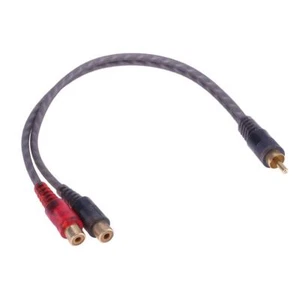 5pc 30cm 1 RCA Male to 2 RCA Female OFC Splitter Cable for Car Audio System - Zdjęcie 1 z 3