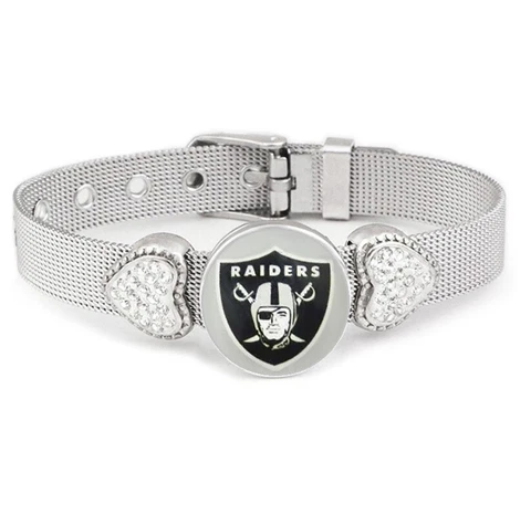 Las Vegas Raiders Womens Adjustable Silver Bracelet Jewelry Gift w Gift Pkg D26 Cover