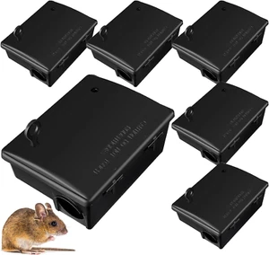 6 Pack Rat Bait Stations Large Rodent Bait Station with Key Reusable Mouse Bait - Picture 1 of 8