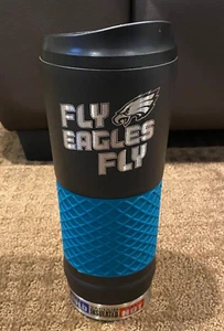 Philadelphia Eagles FLY EAGLES FLY 24 oz SS TUMBLER Travel Mug Hot or Cold - NEW - Picture 1 of 7