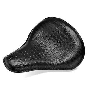 Motorcycle Alligator Large Solo Seat For Harley Softail Springer Chopper Bobber - Foto 1 di 6