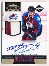 2011-12 Limited Matt Duchene Team Trademarks 2 Color Patch On Card Auto (25/25)