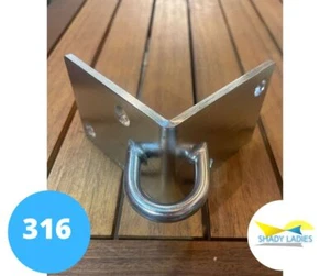 100 x 100 mm Corner wall Bracket External 316 STAINLESS STEEL DIY Shade sail - Picture 1 of 8
