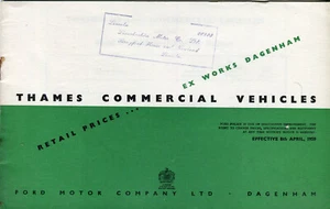 Ford Thames Benzin und Diesel Modelle Preise 1959 UK Marktprospekt - Bild 1 von 1