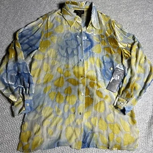 COREY B VINTAGE Camicia top blusa New York velluto trasparente con bottoni med - Foto 1 di 13