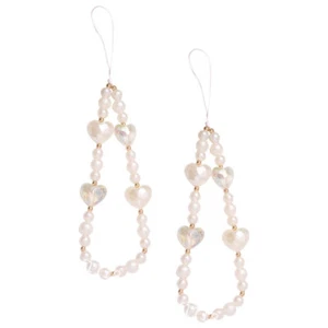 2 szt. Love Bead Chain Dekoracja Perła Koraliki Telefon komórkowy Smycz Pasek Perły - Zdjęcie 1 z 12