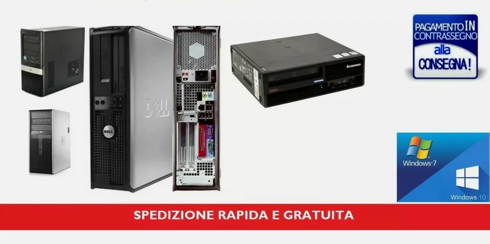 PC USATO COMPUTER RICONDIZIONATO FISSO Vari marchi DualCore 2 gb hdd 250 win7pro - Immagine 1 di 4