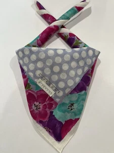 Givenchy Handkerchief Vintage Women Art Floral Cotton Pocket Square Scarf 19" - Picture 1 of 8