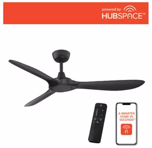 Home Decorators Tager 52 in. Smart Indoor Outdoor Black Ceiling Fan w/ Remote - Picture 1 of 8