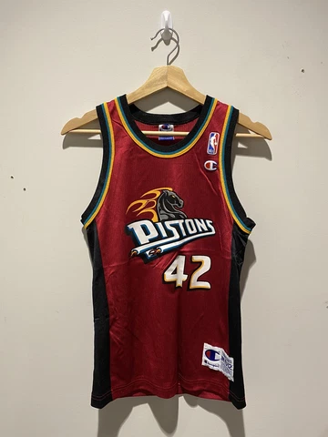 Vintage 90s Nba Champion Jersey Detriot Pistons Jerry Stackhouse Youth Medium Cover
