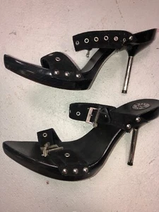 GIANNI BRAVO Tacchi metallici legno camosciato nero taglia 6 - Foto 1 di 8