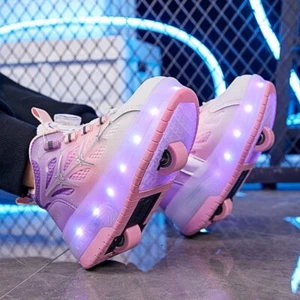 Roller skate shoes boy girl kid sport 2 wheels sneaker children light footwear - Picture 1 of 21