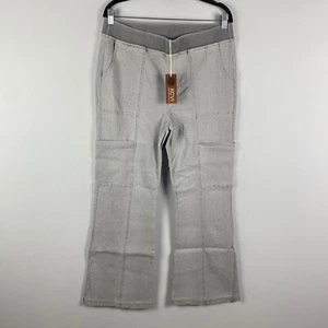 XCVI Hollis Pants XL Gray Textured Snake Print Cargo Bootcut Pull On - Picture 1 of 9