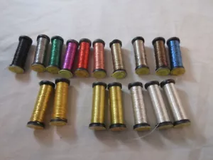 Kreinik & DMC Metallics/Japan Threads Assorted Colors Lot of 17 NEW F183 - Picture 1 of 4