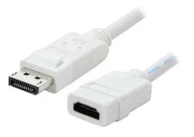 9" (9 Inch) DisplayPort Male to HDMI Female Cable Adapter M-F for Dell, HP - Image 1 of 3