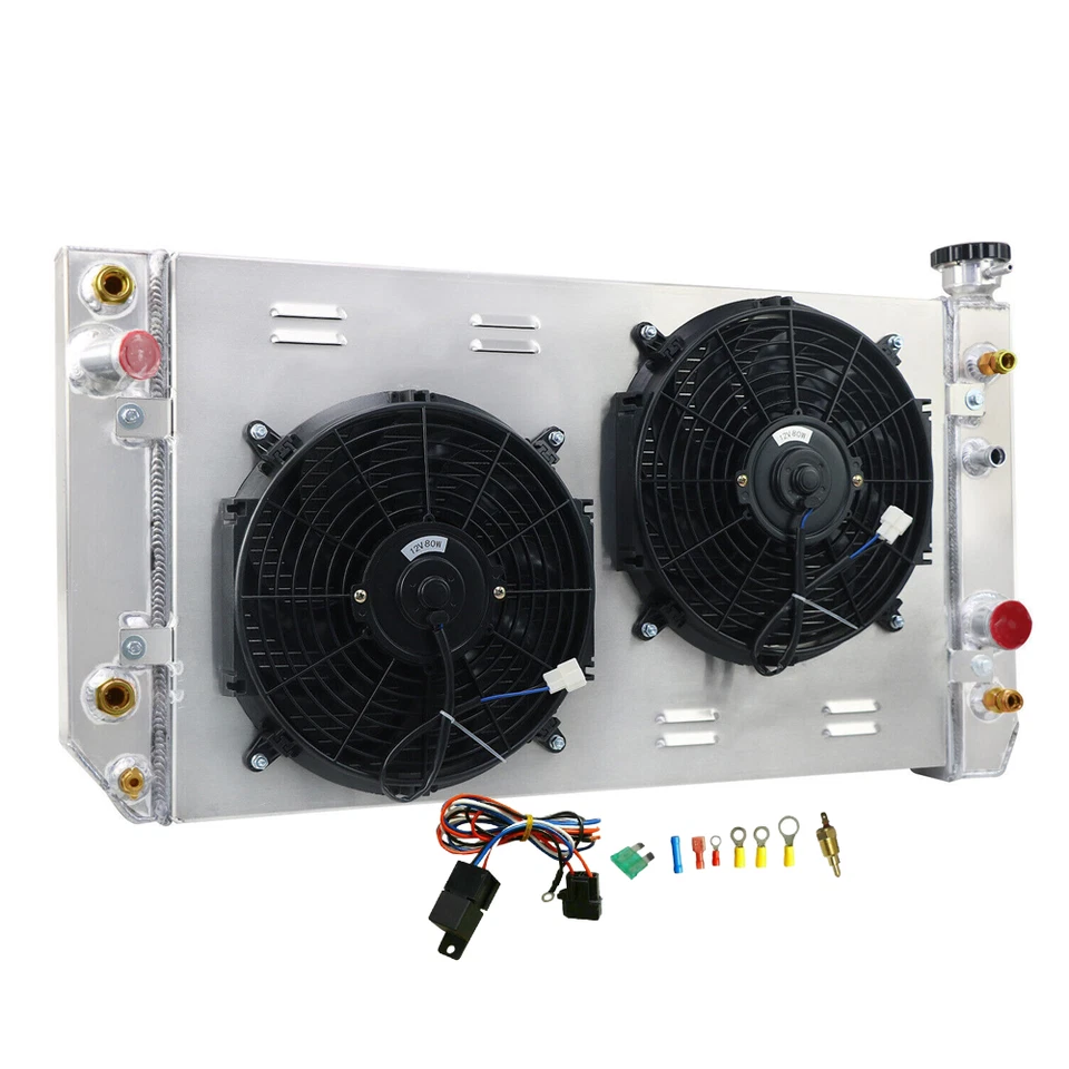 4-Row Radiator+Shroud Fan Fit 88-94 Chevy S10 Blazer GMC S15; Jimmy Sonoma,4.3L Foto 1 de 4