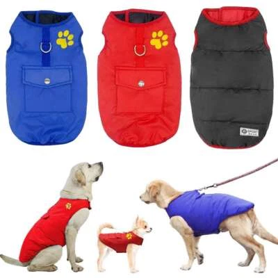 Dog Warm Waterproof Clothes Vest Sweater Coat Winter Apparel Jacket Small Large - Image 1 of 4