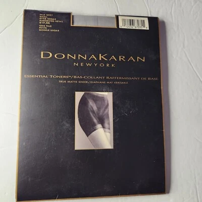 Vintage Donna Karan Essential Toners True Matte Sheer Pantyhose PALE GREY Small - Image 1 of 4