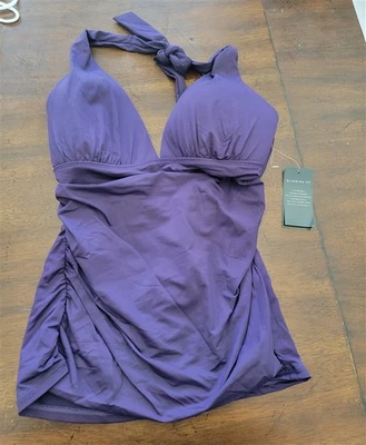 Nuevo con etiquetas Ralph Lauren 6 Púrpura Tankini Playa Halter Top 122733 Foto 1 de 3