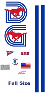 Decalcomanie casco calcio SMU Mustang full size 8 mil convesso ingranaggio full size - Foto 1 di 1