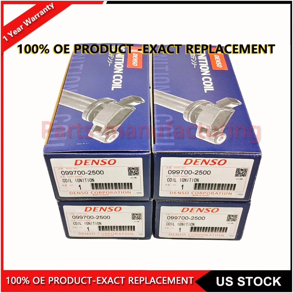 4PCS DENSO  90919-02240 Ignition Coils For 2001-2010 Toyota Yaris Prius Echo Foto 1 de 4