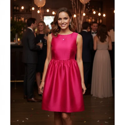 Mini Vestido Kate Spade Lucille Espalda Abierta Para Mujer Talla 4 Rosa Satén Fiesta Cóctel Foto 1 de 4
