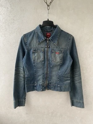 Chaqueta de Carreras Y2K Vintage Miss Sixty Iris Doble Cremallera Denim Talla M Foto 1 de 4