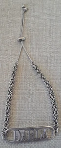 Ross Simons Byzantine 925 Sterling Silver Bracelet Personalized DARLA 3" to 10" - Picture 1 of 4