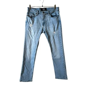 Hollister Mens Epic Flex Slim Straight Distressed Jeans Light Wash Size 31x32 - Picture 1 of 11