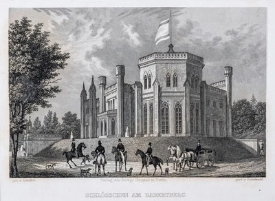 Potsdam Schloss Babelsberg Stahlstich von Grünewald aus Spiker 1833 - Bild 1 von 4