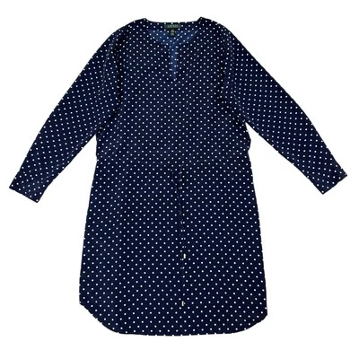 Vestido Lauren Ralph Lauren Talla 14 Azul Marino Lunares Corto Fino Ligero Verano Foto 1 de 4
