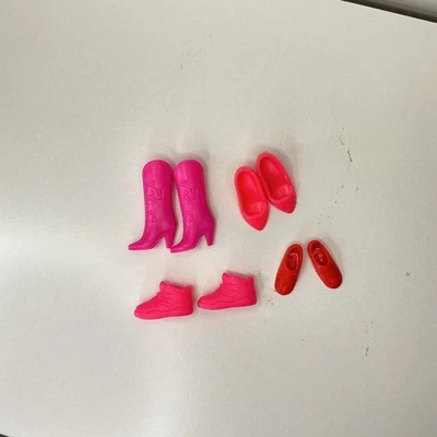 Shoes Barbie Doll Pink And Red Lot of Boots & Shoes Fashion Accessory 4 Pairs - Image 1 of 4
