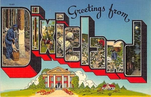 Postcard: Greetings from Dixieland, Linen, Large Letters, Unposted - Picture 1 of 2