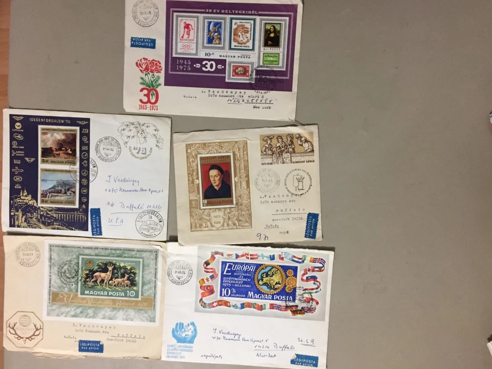 Three PAINTINGS Hungary fdc:2Xset w/seven stamps+SS - Image 1 of 1