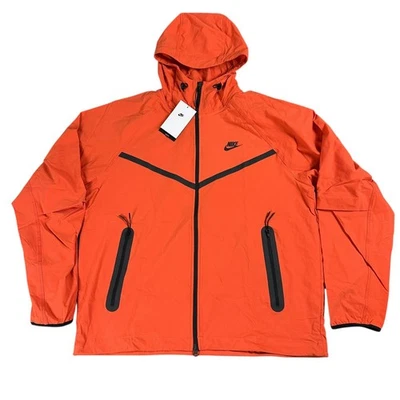 Chaqueta cortavientos Nike Tech tejida cremallera completa para hombre naranja mediana HM7151-846 NUEVA Foto 1 de 4