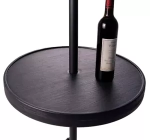 Verstellbarer Regenschirmtisch, 23 Zoll tragbarer runder Regenschirmtisch Tablett schwarz - Bild 1 von 10