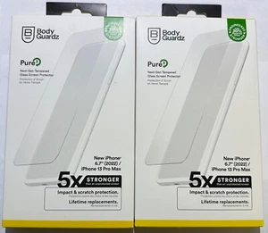 iPhone 14 Plus BodyGuardz Pure 3 Glass Screen Protector (SET OF 2) - Picture 1 of 2