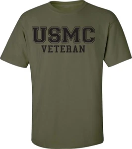 Camiseta "USMC Veterano" Logo Atlético Verde Militar Manga Corta Adulto Pequeña a 5XL - Imagen 1 de 1