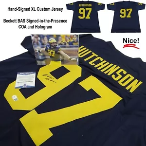 Aidan Hutchinson Michigan Wolverines Autographed Signed Custom Jersey w/BAS COA - Picture 1 of 10