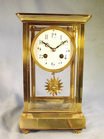 19c French 4 Glass Clock In Excellent Condition & GWO C1890 Cover
