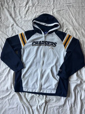 VINTAGE Reebok NFL San Diego Chargers Men's Full Zip Hoodie Jacket Size Large Cover