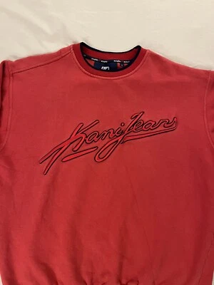 Suéter De Colección Años 90 Karl Kani Bordado Firma Deletrear Rojo Cuello Redondo Talla M Foto 1 de 4