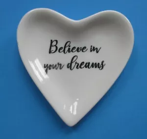 U2 Believe in your dreams HEART TRINKET ring coin anything Tray dish ganz - Picture 1 of 4