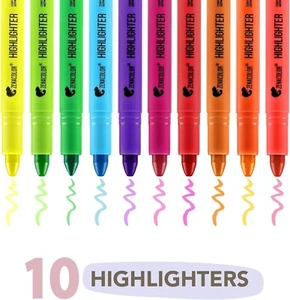 10X Evidenziatori Gel Cera Morbida, Senza Sanguinamento - Perfetto per Bibbie/Carta Sottile - Luminoso - Foto 1 di 5